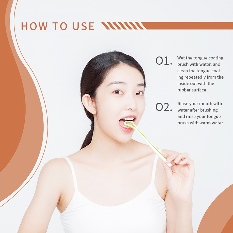 Best-selling Model Oral Care Tongue Coating Brush Tongue Scraper Plastic Tongue Scraper view 3