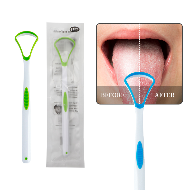 Best-selling Model Oral Care Tongue Coating Brush Tongue Scraper Plastic Tongue Scraper
