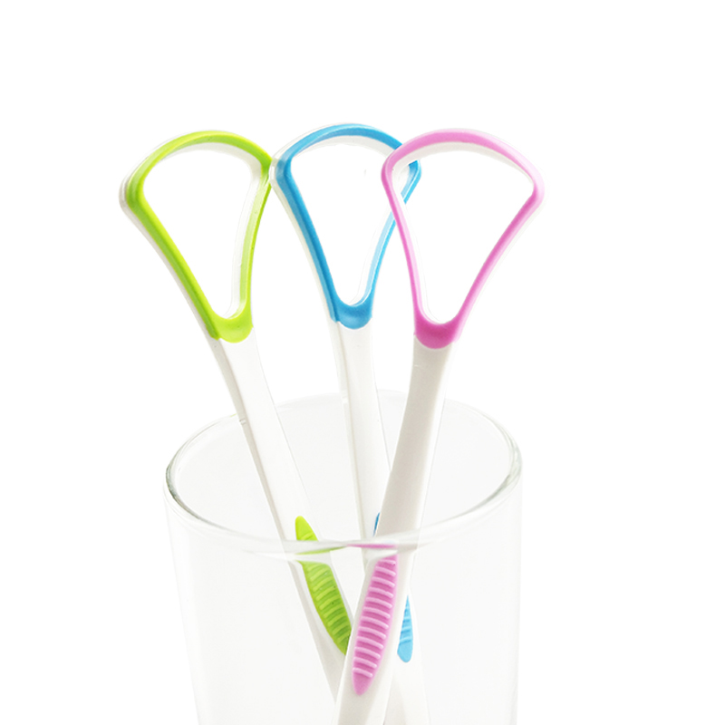 Best-selling Model Oral Care Tongue Coating Brush Tongue Scraper Plastic Tongue Scraper view 5