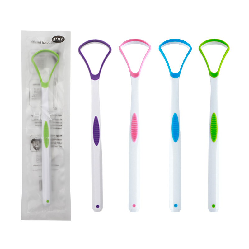 Best-selling Model Oral Care Tongue Coating Brush Tongue Scraper Plastic Tongue Scraper view 6