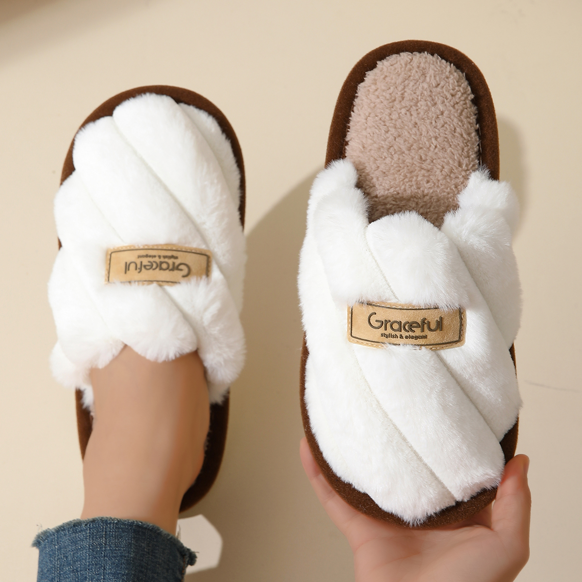 Soft And Cozy Plush Indoor Slippers for Women, view 4